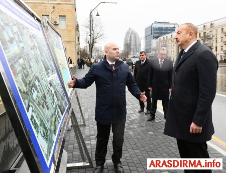 Prezident Xətainin heykəlinin köçürüldüyü parka baş çəkdi – Fotolar